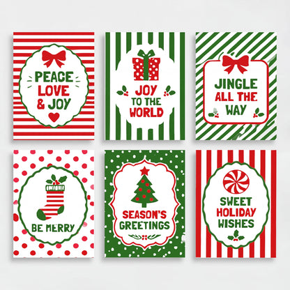 Festive Holiday Greeting Cards - Mini Paint by Numbers Set
