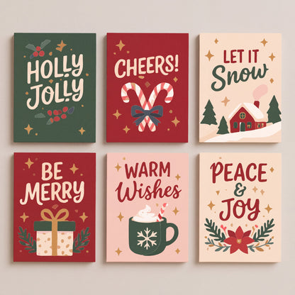 Festive Holiday Sayings - Mini Paint by Numbers Set