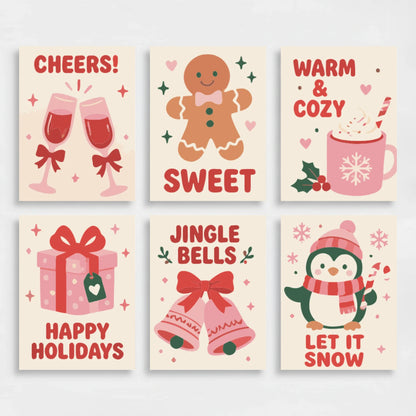 Festive Holiday Cheer - Mini Paint by Numbers Set