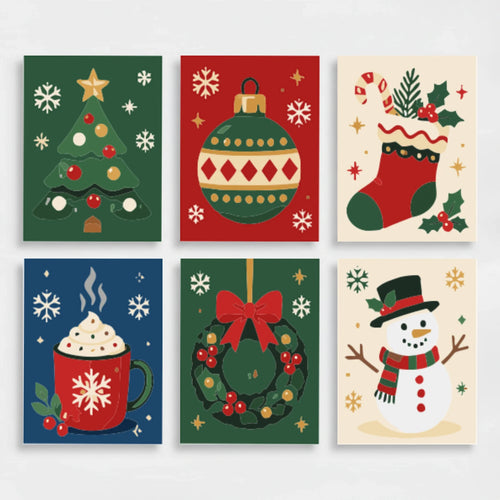 Festive Holiday Collection - Mini Paint by Numbers Set