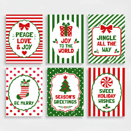 Festive Holiday Greeting Cards - Mini Paint by Numbers Set