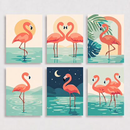 Flamingos - Mini Paint by Numbers Set