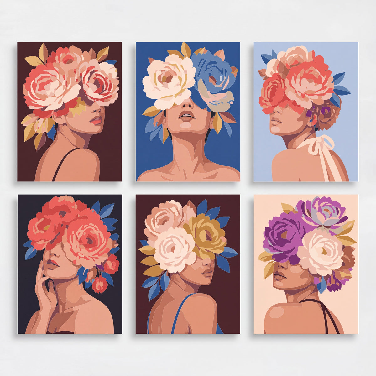 Floral Crown Women - Mini Paint by Numbers Set