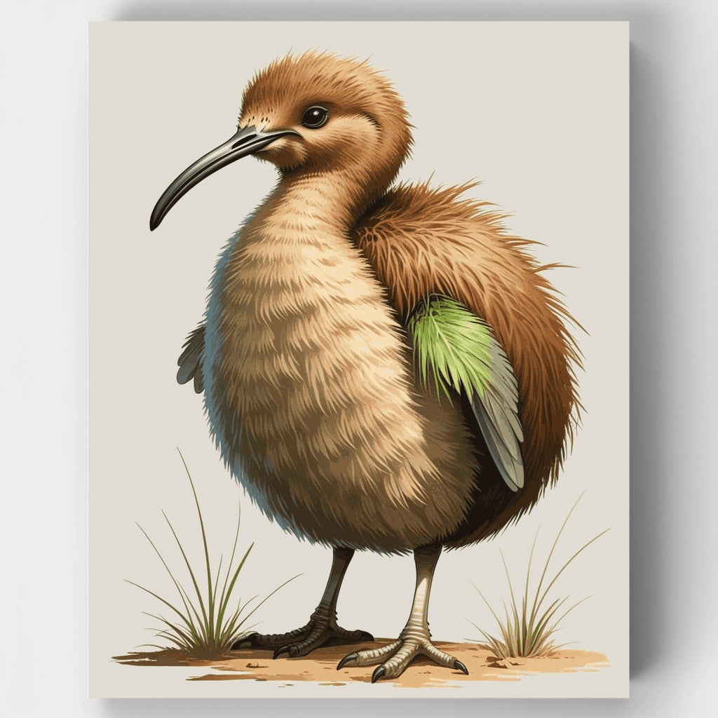 Kit de pintura por números: Kiwi esponjoso — Estándar