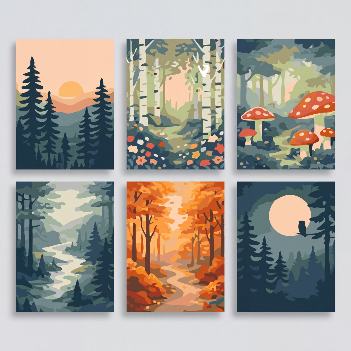 Forests - Mini Paint by Numbers Set