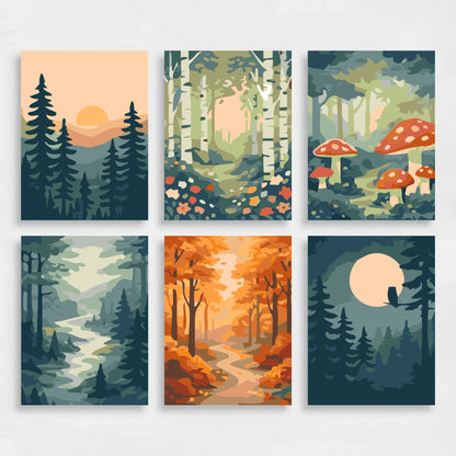 Forests - Mini Paint by Numbers Set