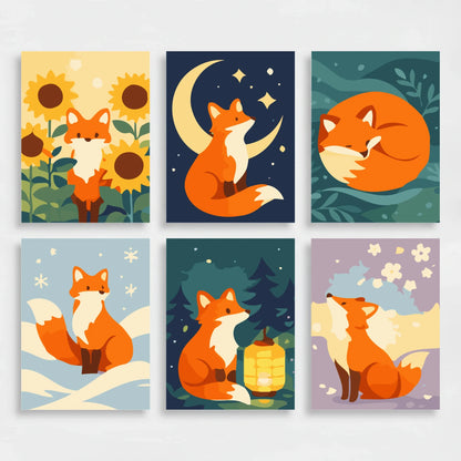 Foxes - Mini Paint by Numbers Set