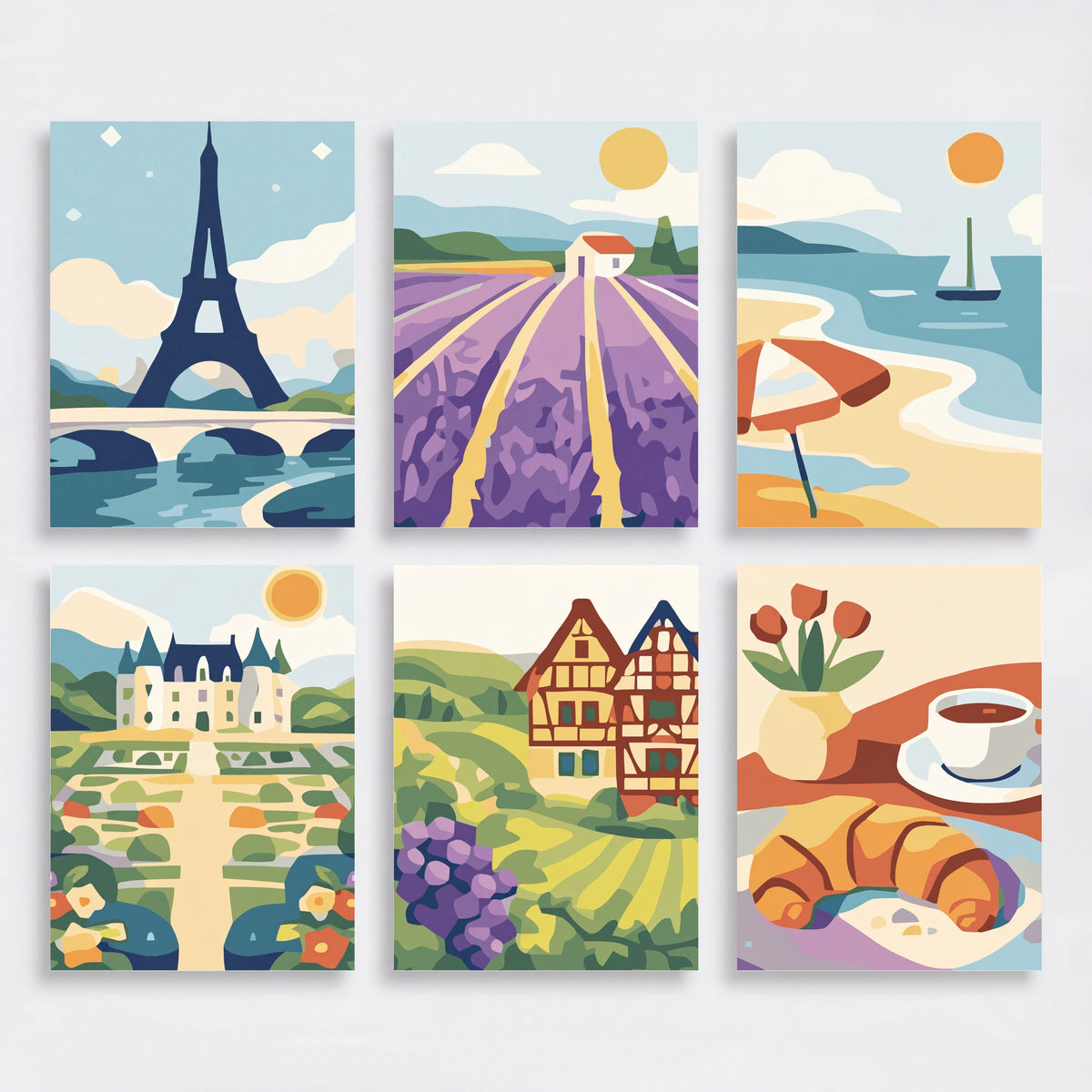 French Destinations - Mini Paint by Numbers Set