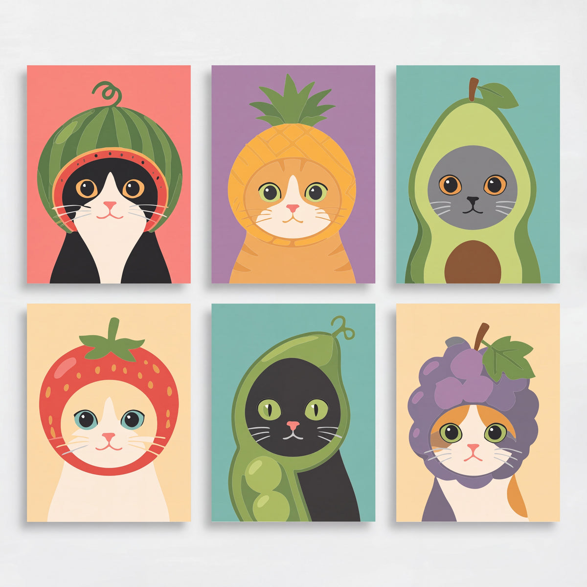 Fruity Cats - Mini Paint by Numbers Set