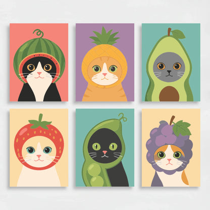 Fruity Cats - Mini Paint by Numbers Set