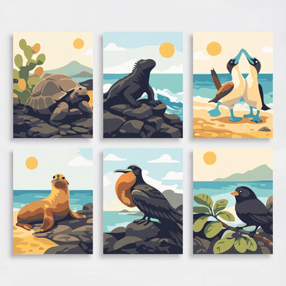 Galapagos National Park - Mini Paint by Numbers Set