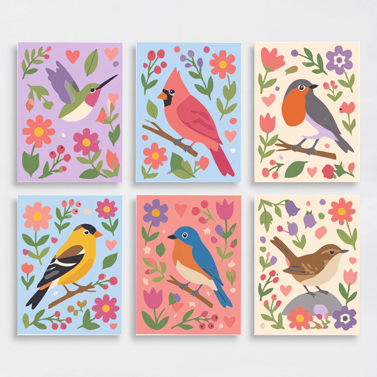Garden Birds & Blooms Collection - Mini Paint by Numbers Set