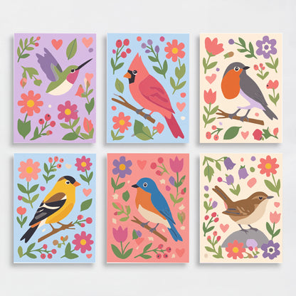 Garden Birds & Blooms Collection - Mini Paint by Numbers Set