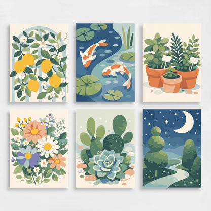 Gardens - Mini Paint by Numbers Set
