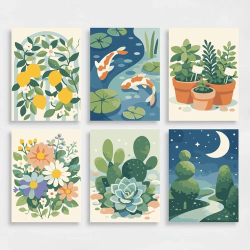 Gardens - Mini Paint by Numbers Set