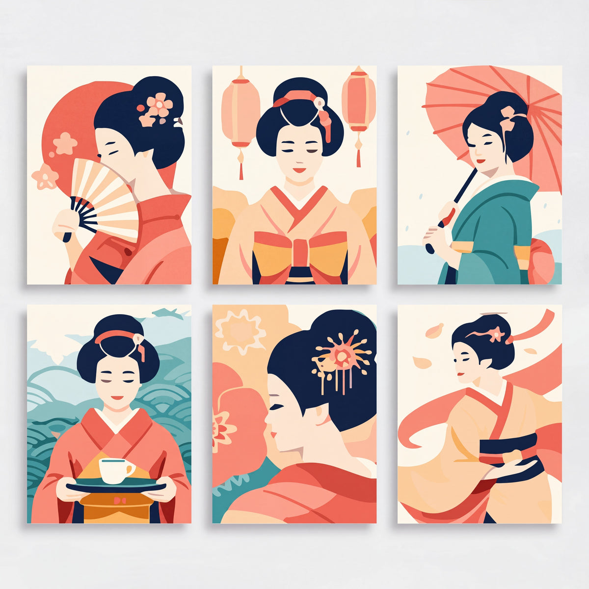Geisha - Mini Paint by Numbers Set
