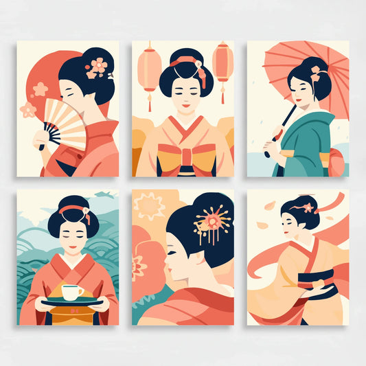 Geisha - Mini Paint by Numbers Set