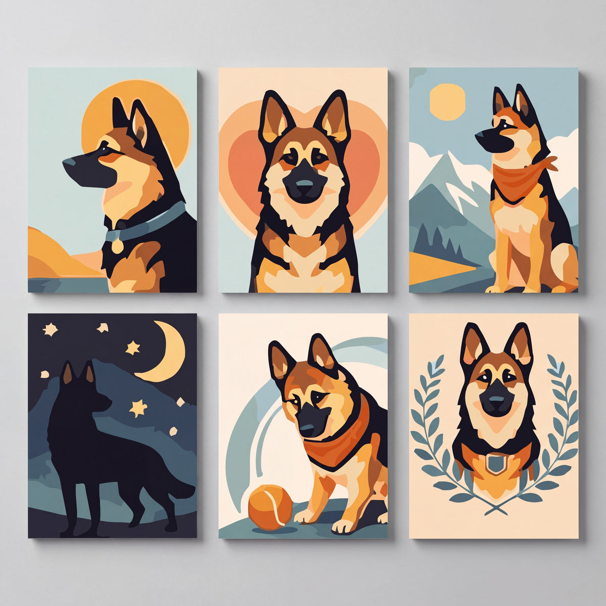 German Shepherd Gallery - Mini Paint by Numbers Set