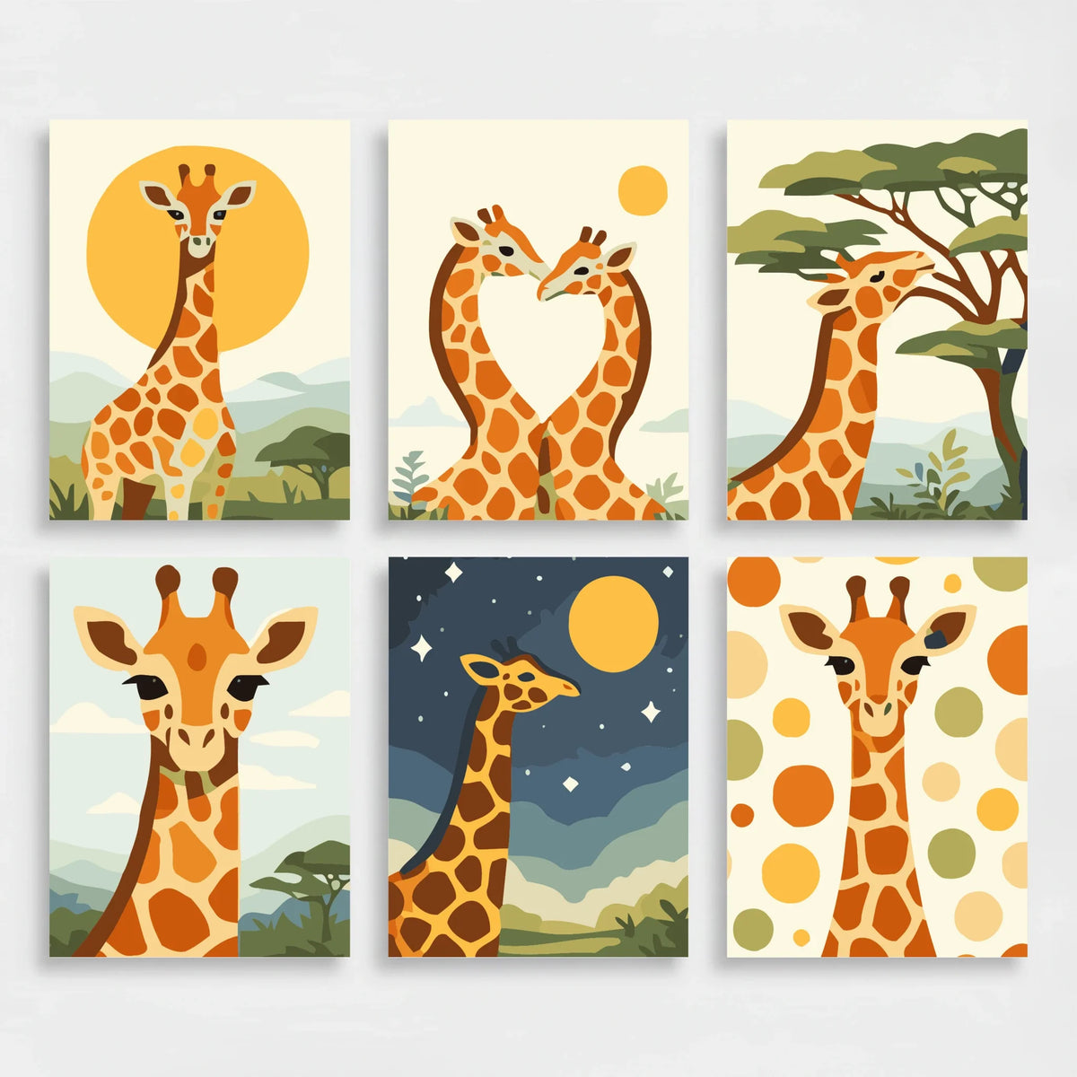 Giraffes - Mini Paint by Numbers Set
