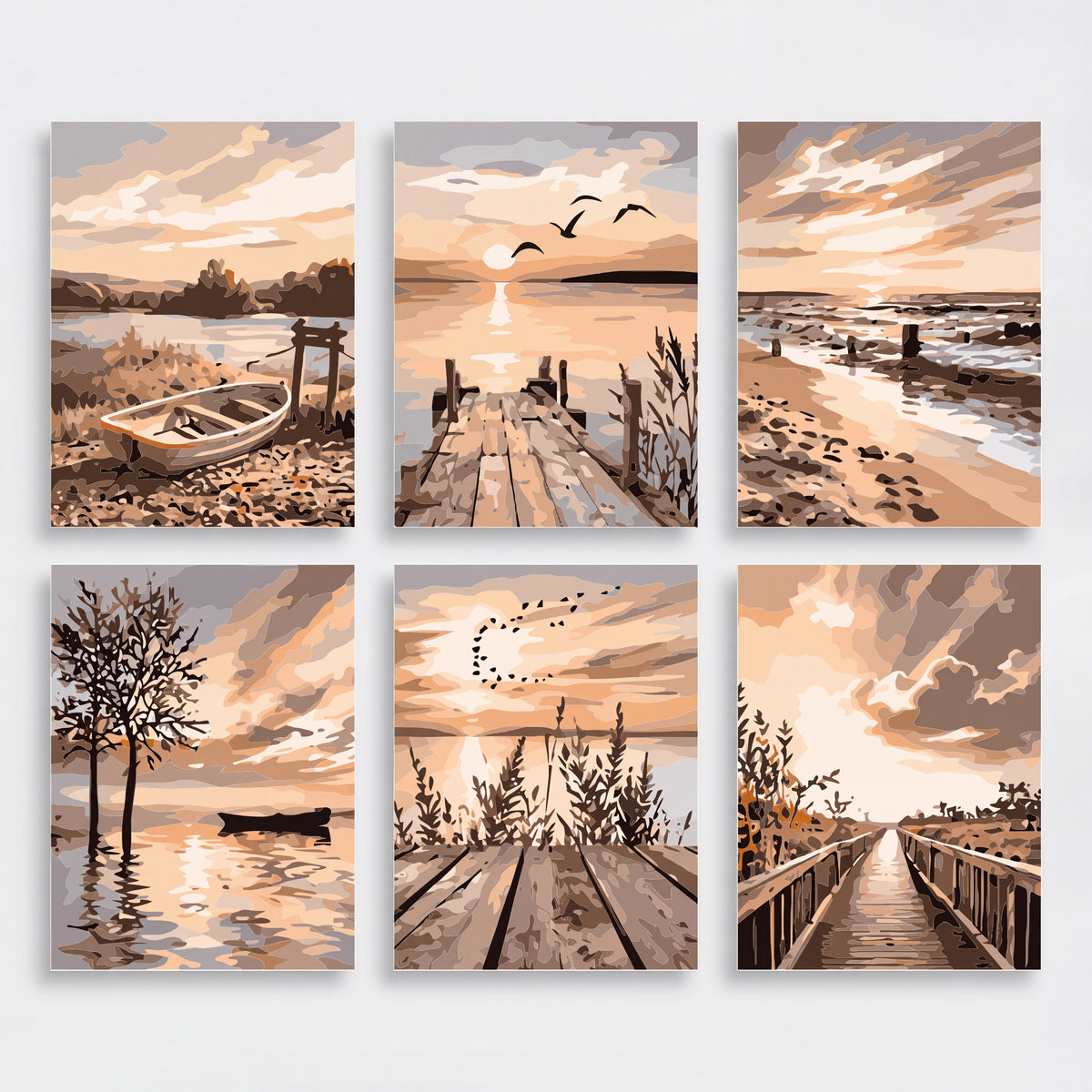 Golden Hour Lakeside - Mini Paint by Numbers Set