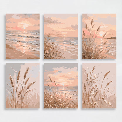 Golden Shore Sunsets - Mini Paint by Numbers Set