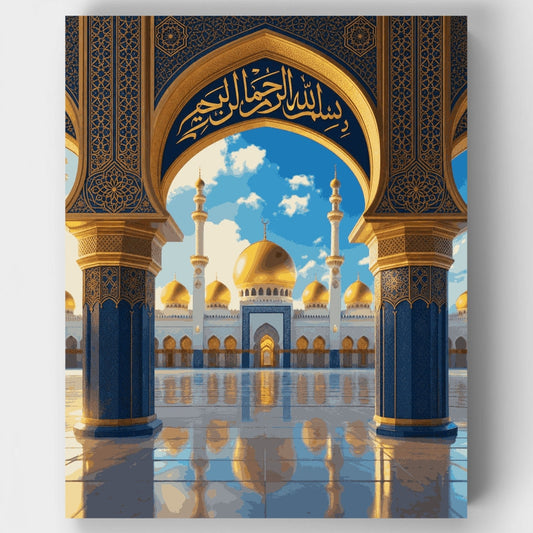 Golden Dome Mosque Archway - Paint by Numbers Kit