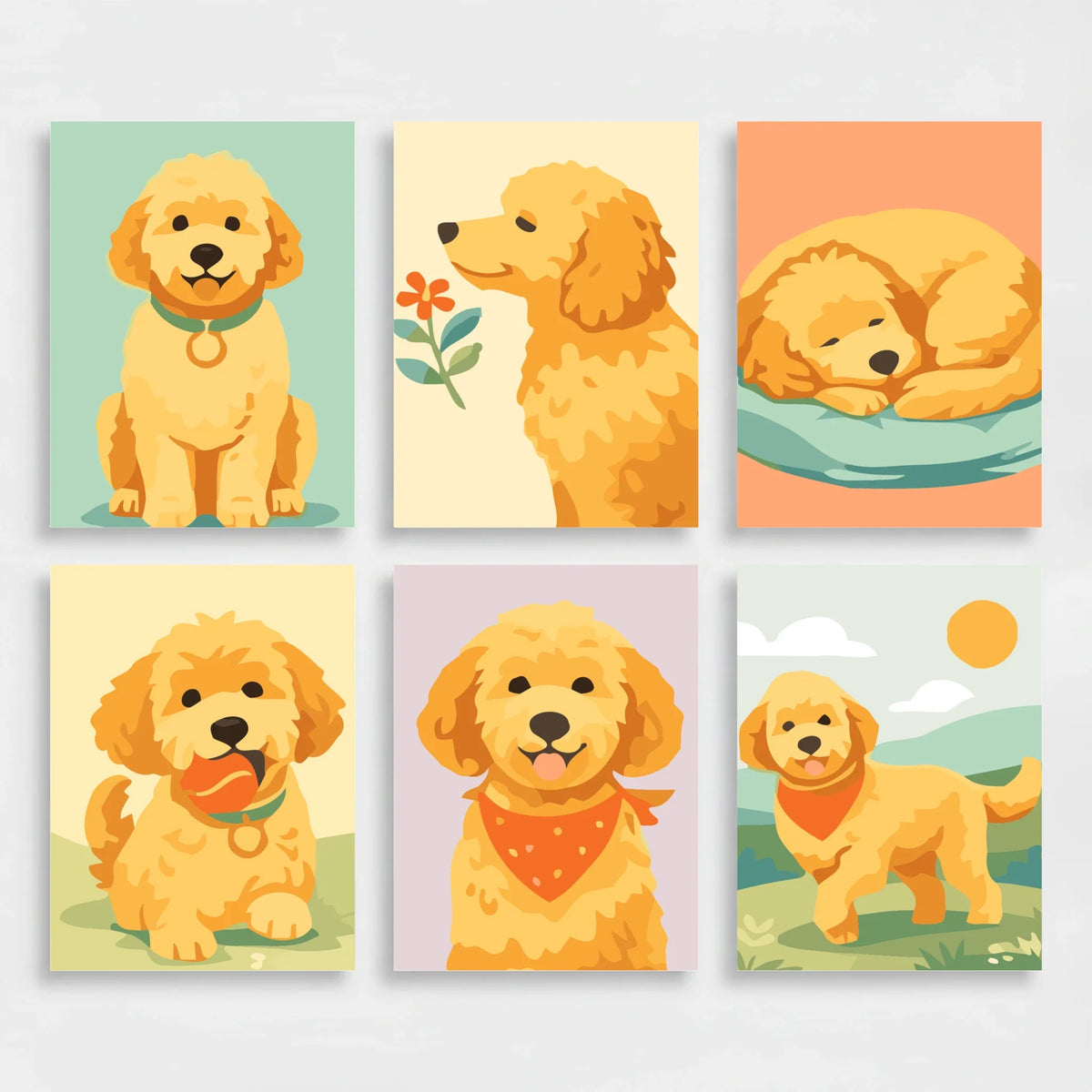 Goldendoodles - Mini Paint by Numbers Set