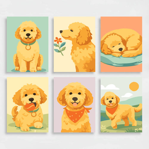 Goldendoodles - Mini Paint by Numbers Set