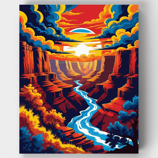 Grand Canyon Sunset River Vista - Paint by Numbers Kit