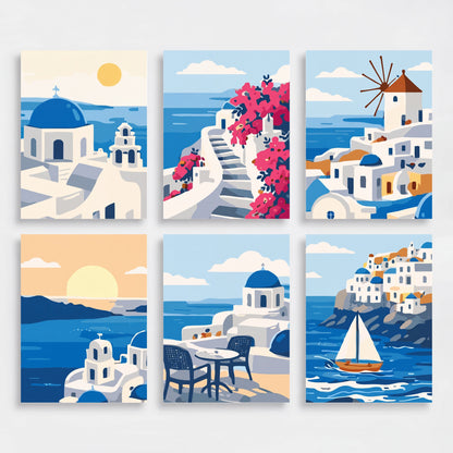 Greek Coastal Dreams - Mini Paint by Numbers Set