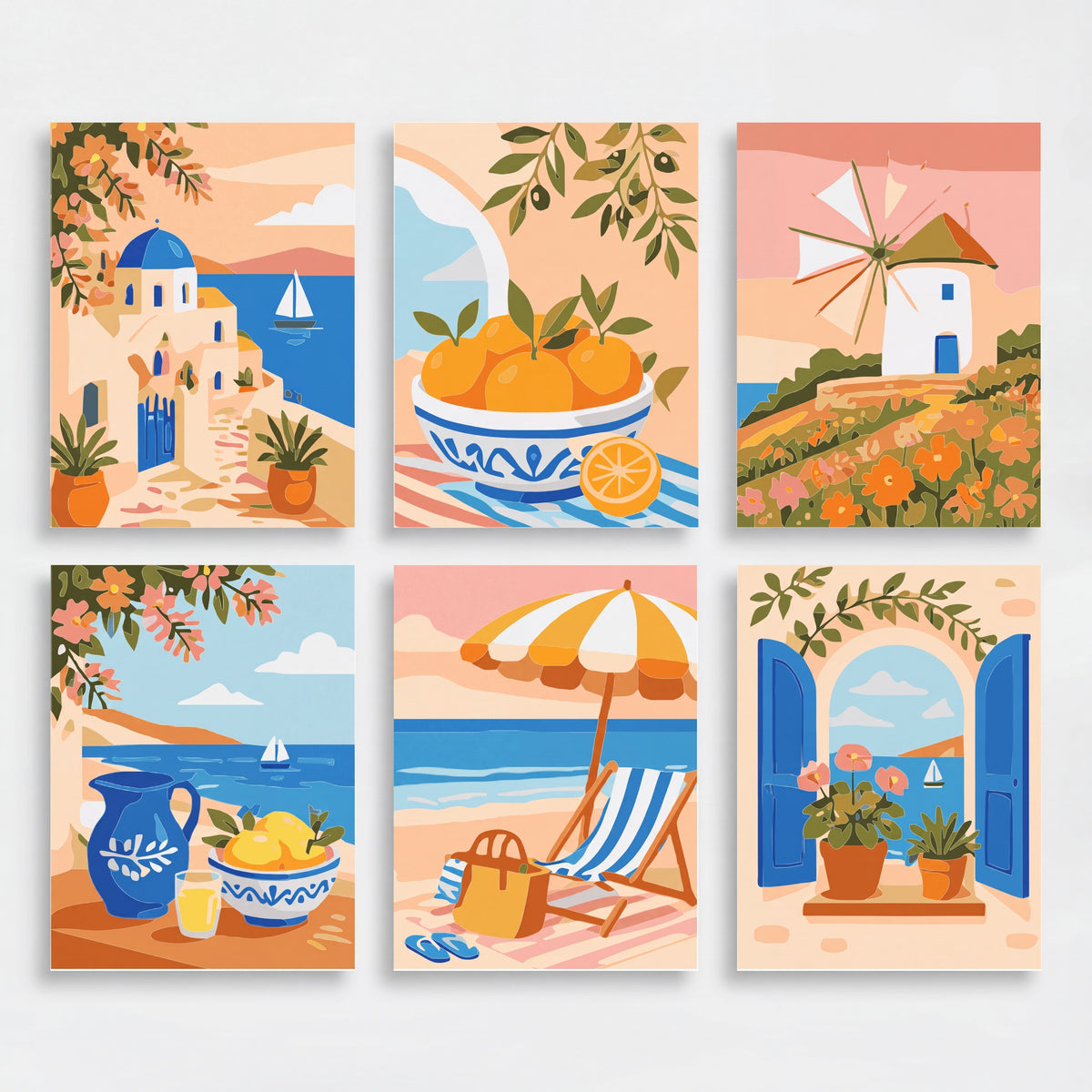 Greek Island Escape - Mini Paint by Numbers Set