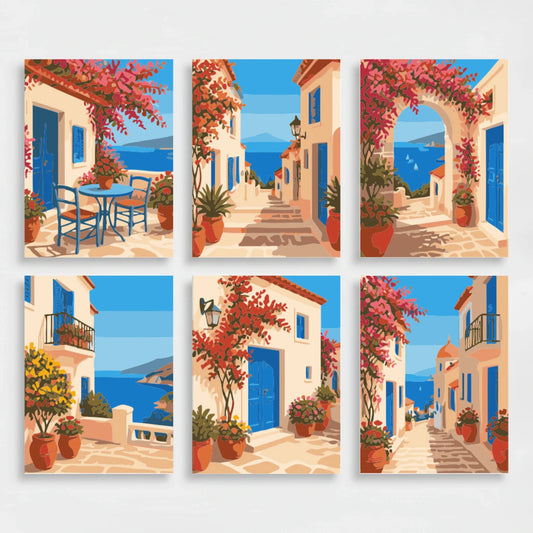 Greek Island Charm Collection - Mini Paint by Numbers Set