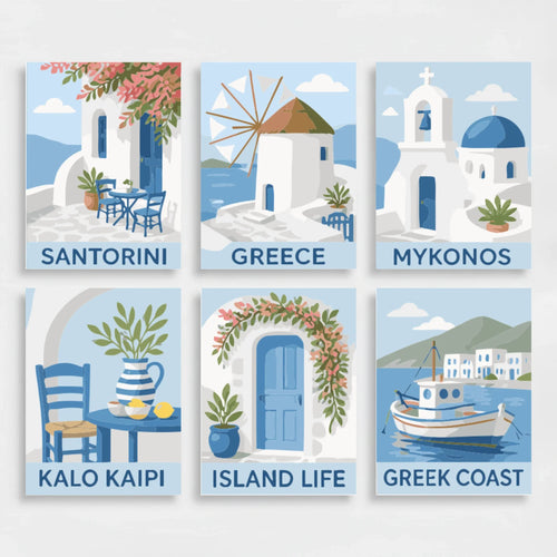 Greek Islands - Mini Paint by Numbers Set
