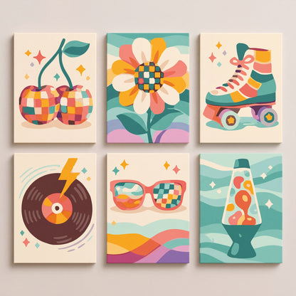 Groovy Retro - Mini Paint by Numbers Set