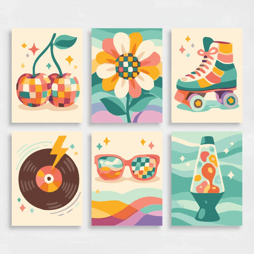 Groovy Retro - Mini Paint by Numbers Set