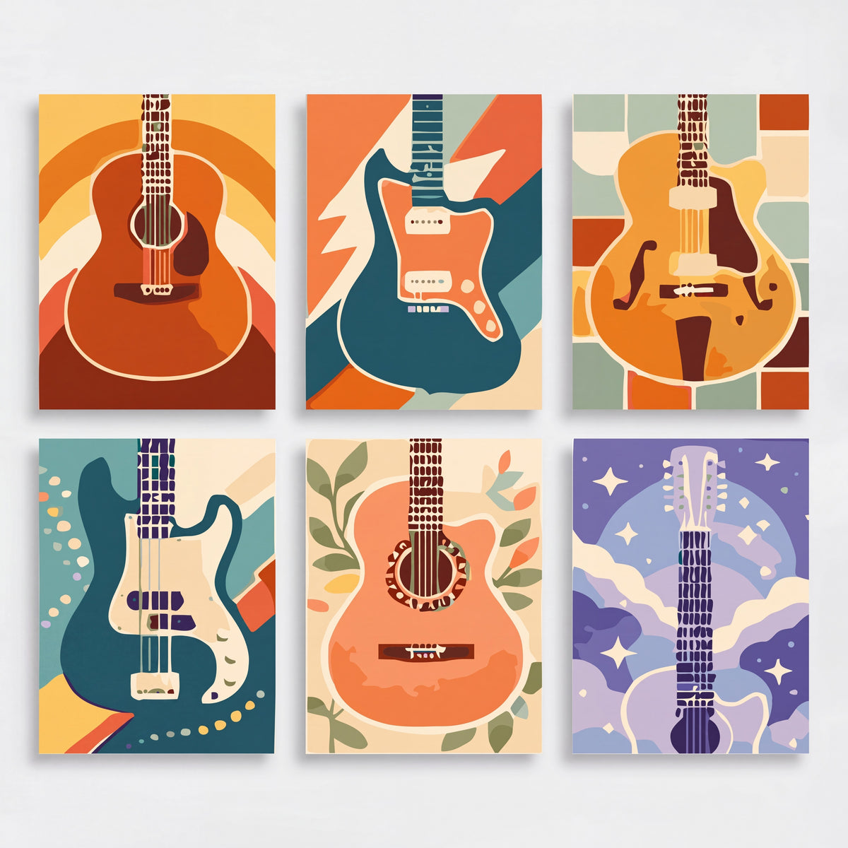 Guitars - Mini Paint by Numbers Set