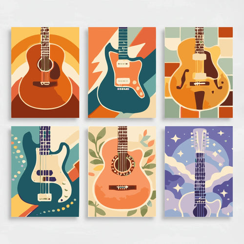 Guitars - Mini Paint by Numbers Set