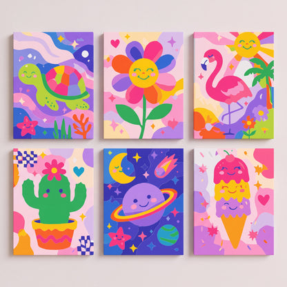 Happy Kawaii Friends - Mini Paint by Numbers Set