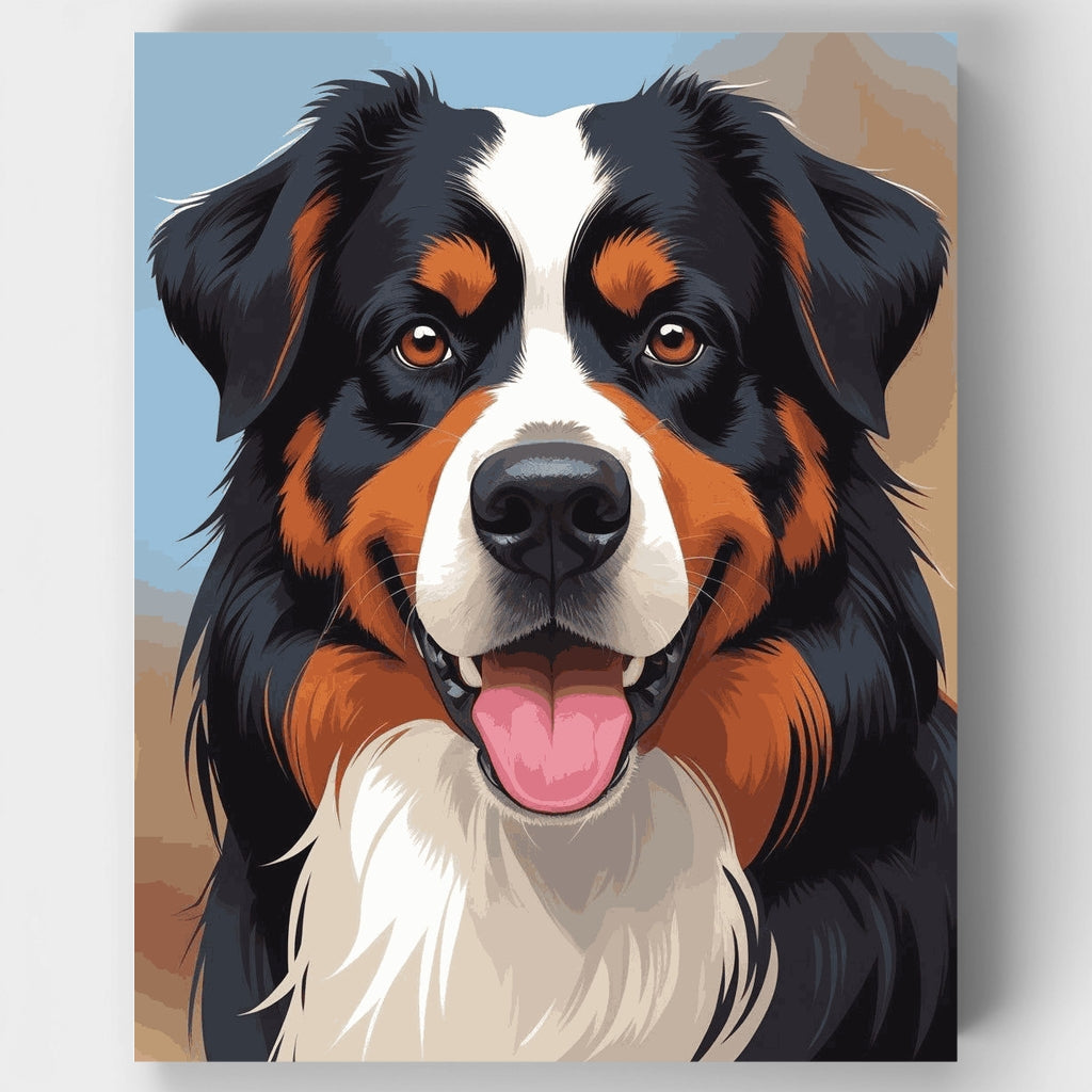 Retrato de boyero de Berna feliz - Kit de pintura por números — Estándar