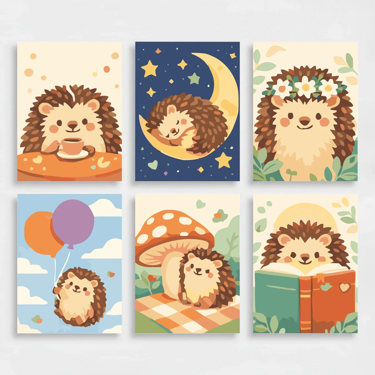 Hedgehogs - Mini Paint by Numbers Set