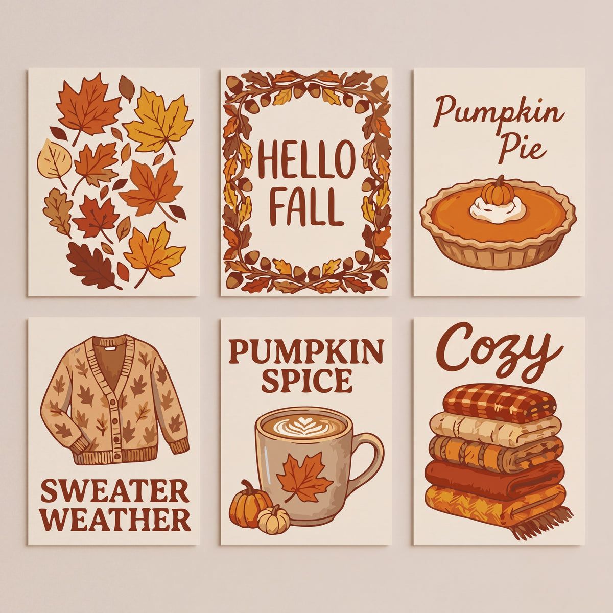 Hello Fall Autumn Vibes - Mini Paint by Numbers Set
