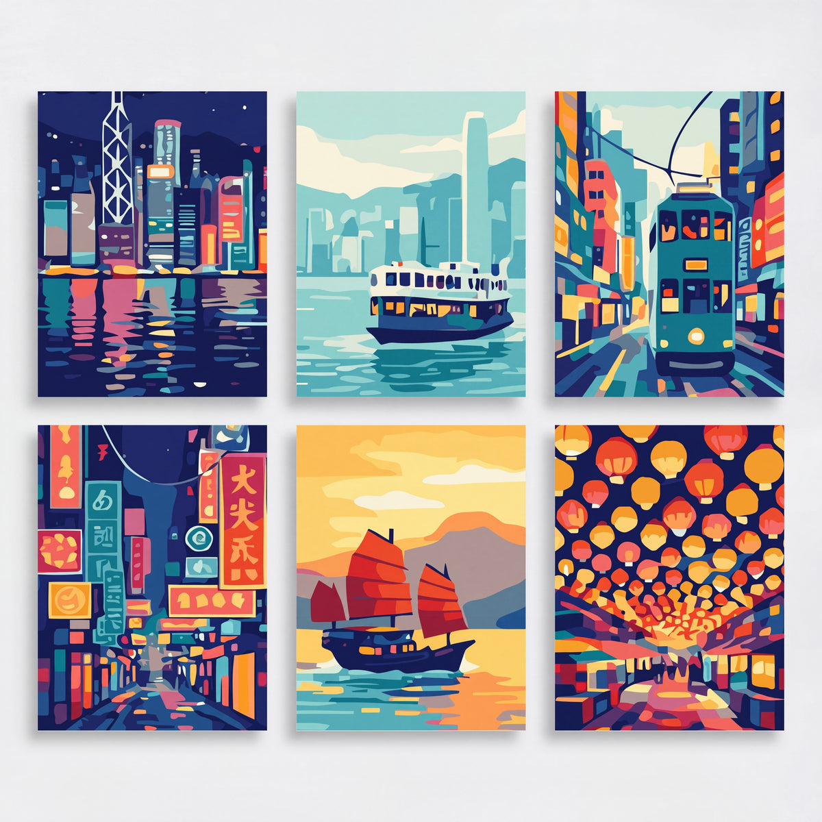 Hong Kong Harbor Collection - Mini Paint by Numbers Set