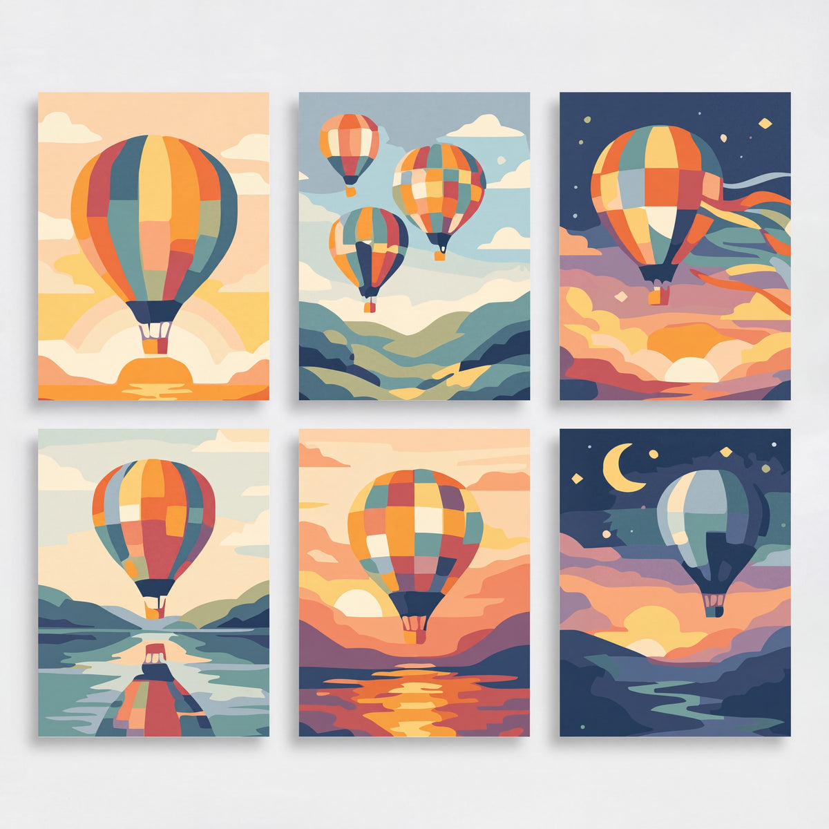 Hot Air Balloons - Mini Paint by Numbers Set