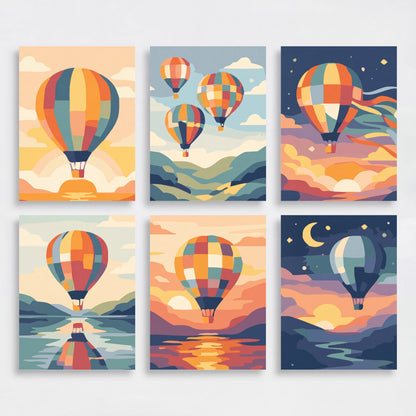 Hot Air Balloons - Mini Paint by Numbers Set