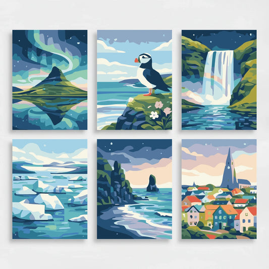 Iceland Wonders - Mini Paint by Numbers Set