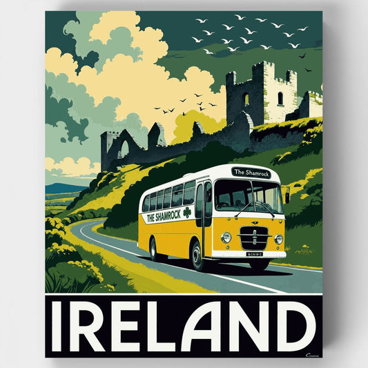Irish Castle Bus Journey - Paint by Numbers Kit