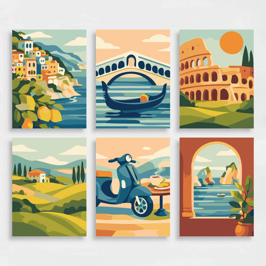 Italy - Mini Paint by Numbers Set