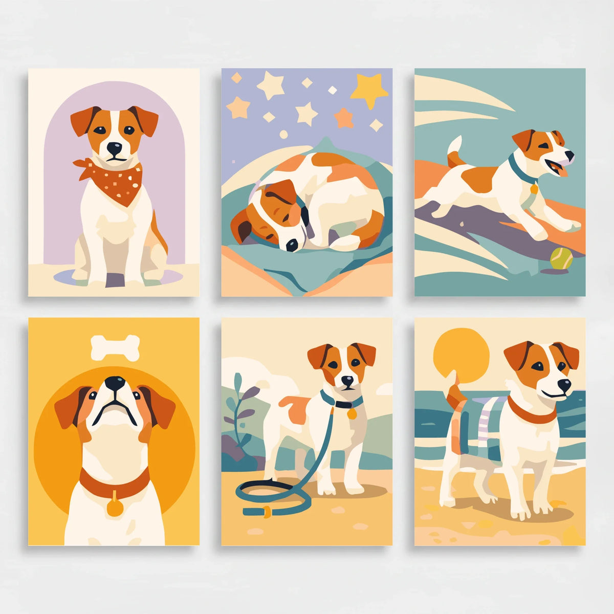 Jack Russell Terriers - Mini Paint by Numbers Set