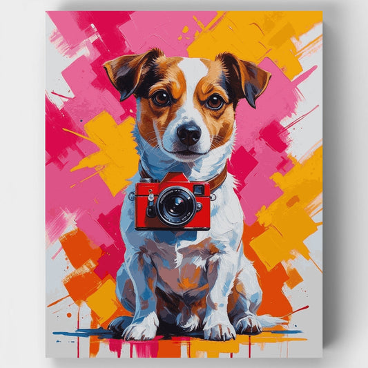Jack Russell with Camera - Paint by Numbers Kit