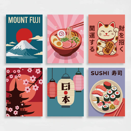 Japan Icons - Mini Paint by Numbers Set